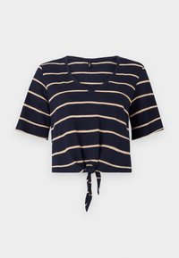 ONLSUMMER V NECK KNOT - T-shirt imprimé - navy blazer/pumice stone
