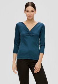 s.Oliver BLACK LABEL SOFTEM - Langarmshirt - dunkles türkis