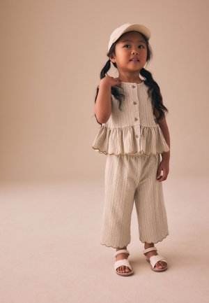 Next, REGULAR FIT - PEPLUM VEST AND WIDE TROUSERS SET . - Blouse - neutral stripe