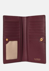 Lauren Ralph Lauren CROSSHATCH LEATHER SLIM WALLET - Portafoglio - pinot noir