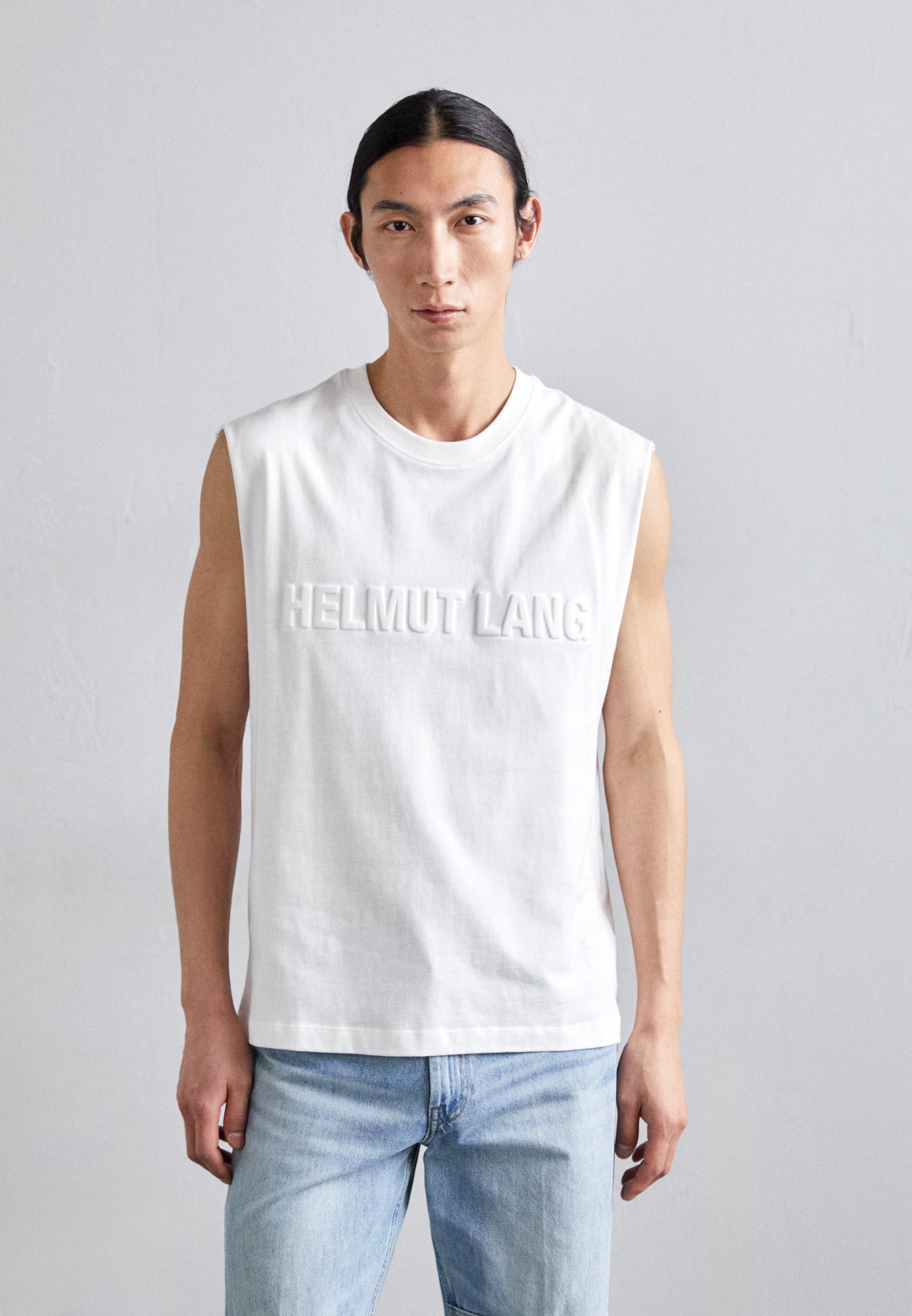 Helmut Lang EMBOSSED TANK ROUNDE - Top - optic white/white