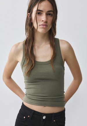 PULL&BEAR, BASIC - TANK TOP - Top - khaki