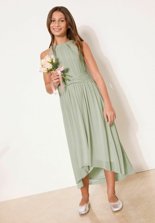 green emerald velvet dress Embellished Wrap Over A-Line Mini Dress in Mint - 2