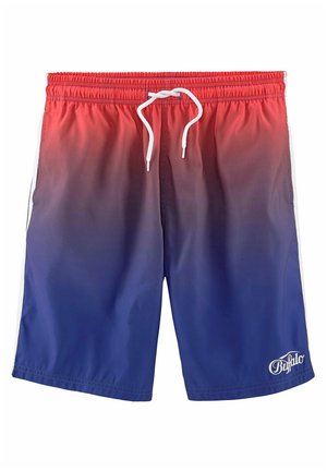 Badeshorts - rot/blau/bedruckt
