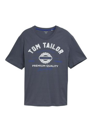 TOM TAILOR PLUS MIT LOGO - T-shirt print - blueish grey
