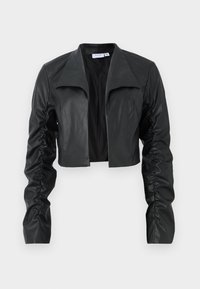 VIHER COATED CROPPED - Mākslīgās ādas jaka - black