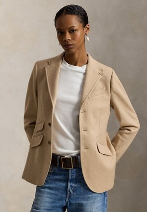 SINGLE BREASTED WOOL HACKING BLAZER - Bleiseri - taupe