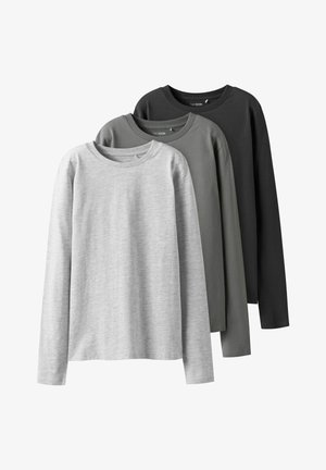 3ER-PACK LANGARM - Top dugih rukava - asphalt