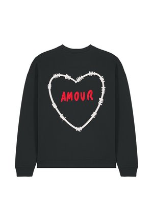 AMOUR BACK EMBROIDERY UNISEX OVERSIZE  - Sweatshirt - black