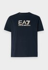 Print T-shirt - blue/beige
