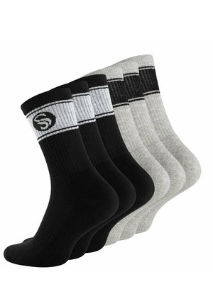 Stark Soul, 6 PAAR RETRO DESIGN FROTTEESOHLE - Socken - schwarz grau