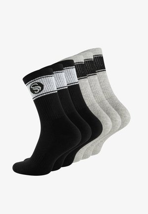 Stark Soul, 6 PAAR RETRO DESIGN FROTTEESOHLE - Socken - schwarz grau