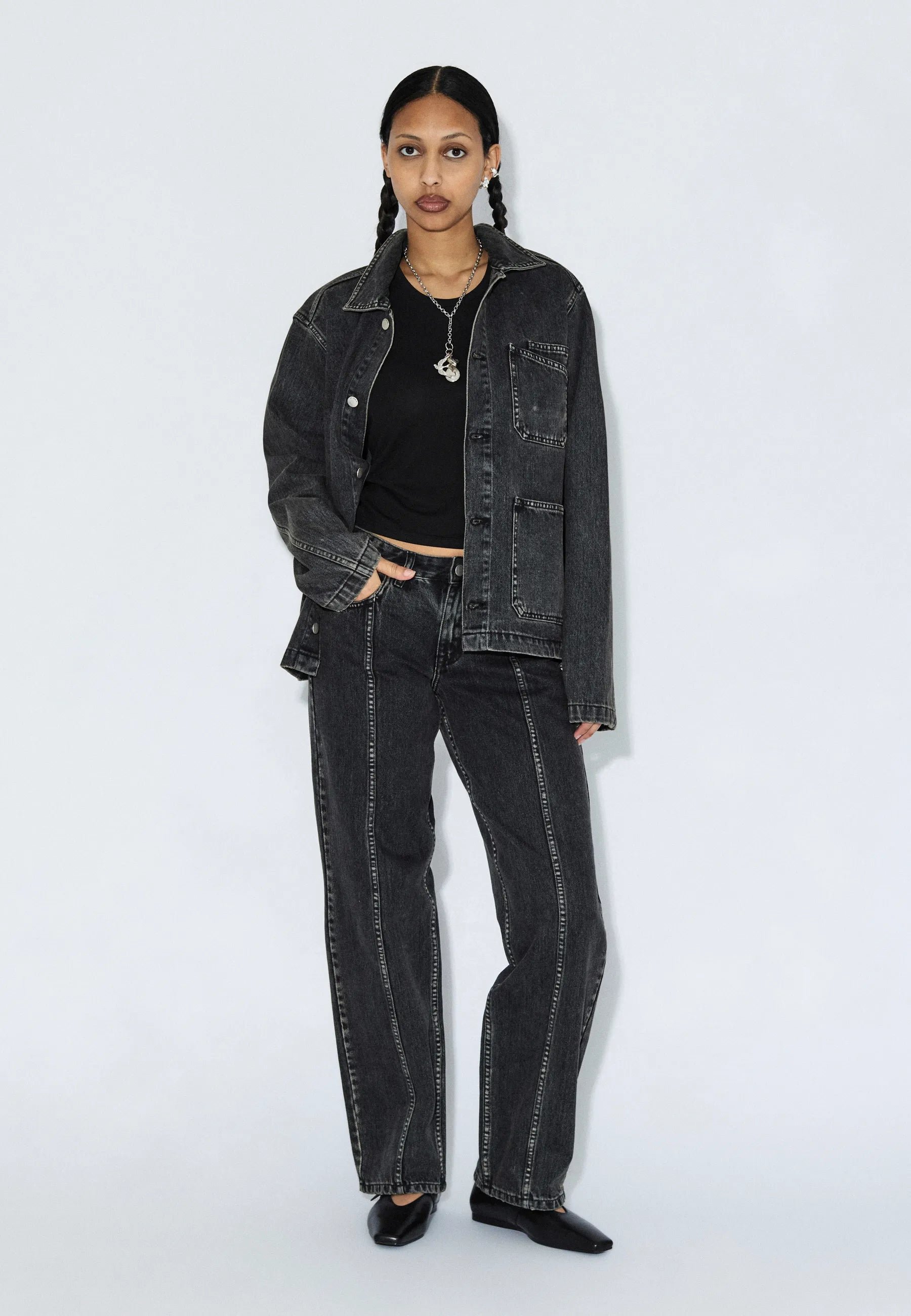 Dr.Denim EVON WORKER - Denim jacket - aged black/black - Zalando.ie