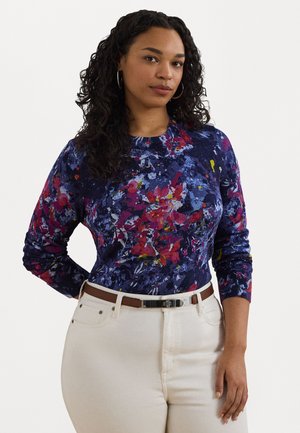 PRINT COTTON-BLEND SWEATER - Trui - blue multi