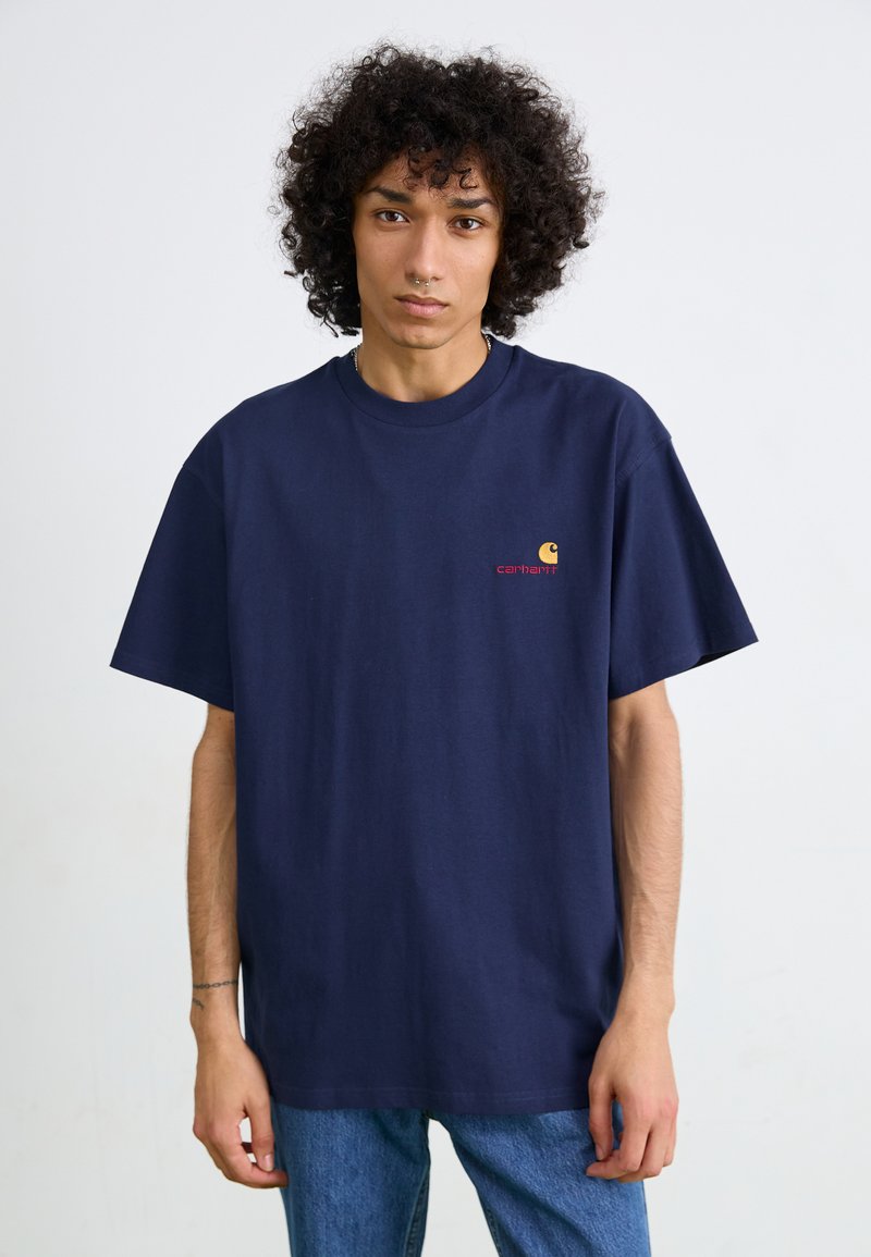 Carhartt WIP AMERICAN SCRIPT - Basic T-shirt - air force blue