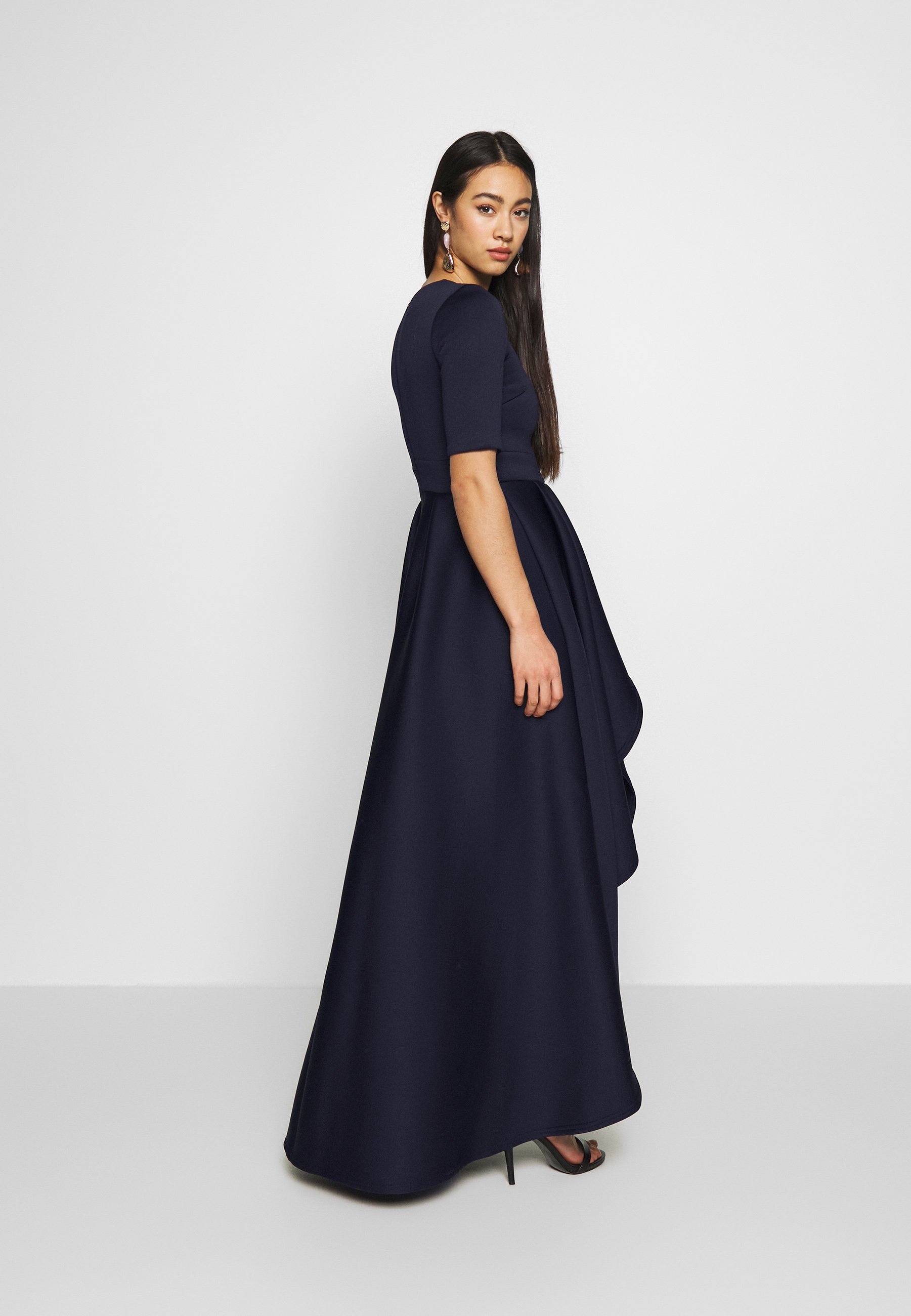 True violet short sleeve wrap volume maxi dress Clearance