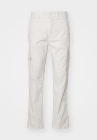 SLIM POPLIN - Oldalzsebes nadrágok - ivory white