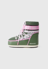 ICON LOW SPACE RACING UNISEX - Snowboots  - forest green/silver-coloured/pink