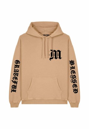 BLESSED GRATEFUL EMBROIDERY UNISEX - Hoodie - washed beige