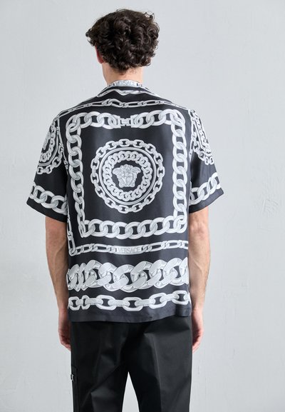 Versace INFORMAL SHIRT MEDUSA CHAINS - Pluus - black/silver-coloured