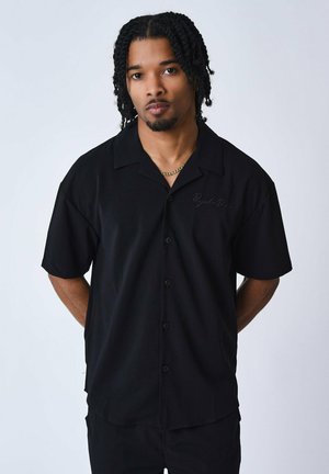 TEXTURÉ BRODÉ - Camicia - noir
