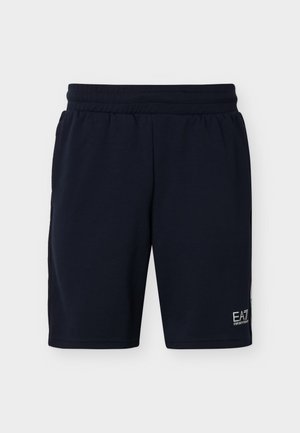 Tumedat merevärvi spordipüksid elastse vöökohaga ja väike EA7 Emporio Armani logo alumise parema jala peal.