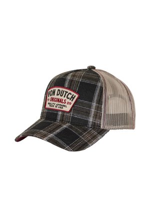 Von Dutch, CASQUETTE BASEBALL  À CARREAUX AVEC FILET ET PATCH CARRREAUX10 - Casquette - rouge