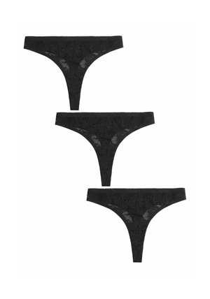 ALL-OVER LACE NO VPL KNICKERS  - Chilot tanga - black