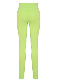 Neon gröna leggings med hög midja, tillverkade av ett slätt, stretchigt tyg. Tajt passform och enkel, sömlös konstruktion.