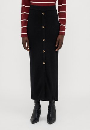 ONLIBI BUTTON SKIRT  - Maxiskjørt - black