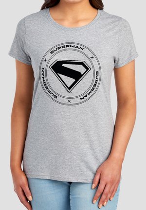 DC COMICS - SUPERMAN, SUPERMAN 2025 SHIELD AND CIRCLE - Print T-shirt - mottled light grey
