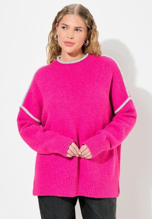 CONTRAST SEAM LONG SLEEVE TURTLENECK - Maglione - red pink