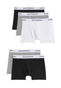 Boxer in cotone nero, grigio e bianco con elastico in vita 'AUTOGRAPH', caratterizzati da una vestibilità standard e una texture liscia.