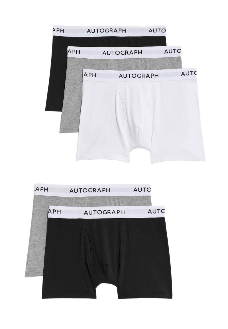 Boxer in cotone nero, grigio e bianco con elastico in vita 'AUTOGRAPH', caratterizzati da una vestibilità standard e una texture liscia.