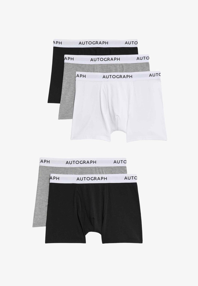 Zwarte, grijze en witte katoenen boxershorts met elastische 'AUTOGRAPH' tailleband, met een standaard pasvorm en een gladde textuur.