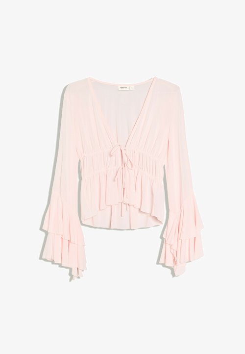 Bershka Flowing Ruffled blouse · rosa chiaro