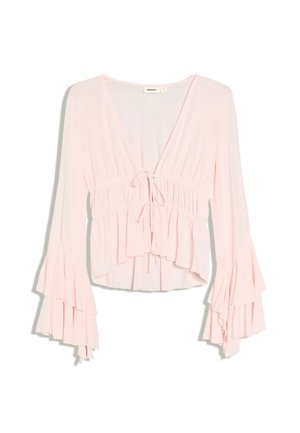 Bershka, FLOWING RUFFLED - T-SHIRT - Blouse - light pink