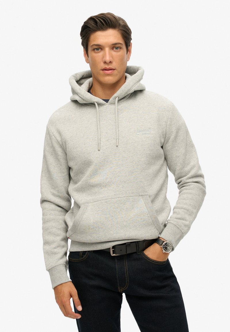 Superdry & Co ESSENTIAL LOGO  - Felpa con cappuccio - athletic grey marl