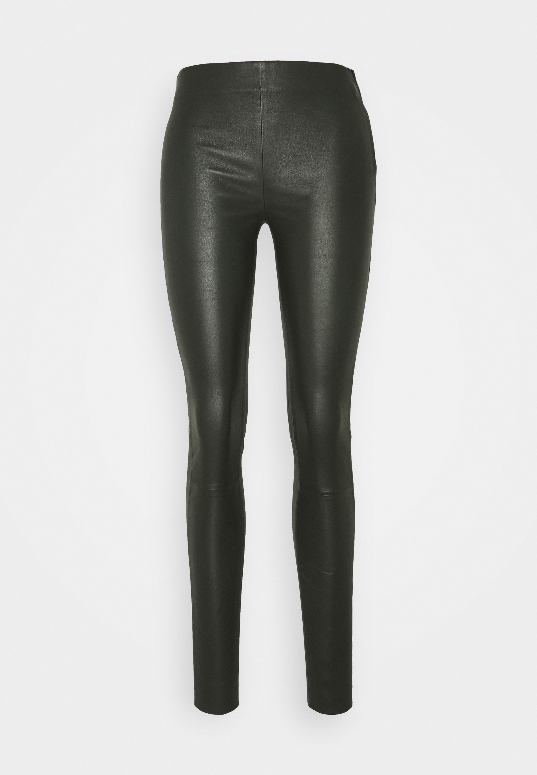 Selected Femme Petite SFSYLVIA STRETCH - Leren broek - rosin/Groen -  Zalando.be
