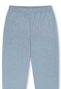 Helleblaue, elastische Hosen mit einem weichen, glatten Stoff. Verfügt über eine lockere Passform und dezente Nähte entlang der Nähte.