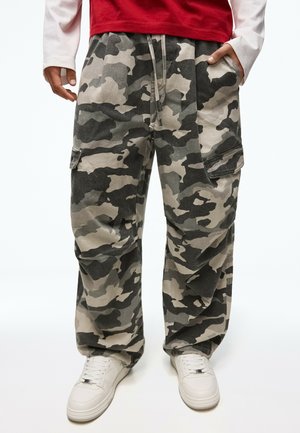 Bershka, PRINTED WITH DRAWSTRING - JEANS - Jean Workwear - mottled dark grey
