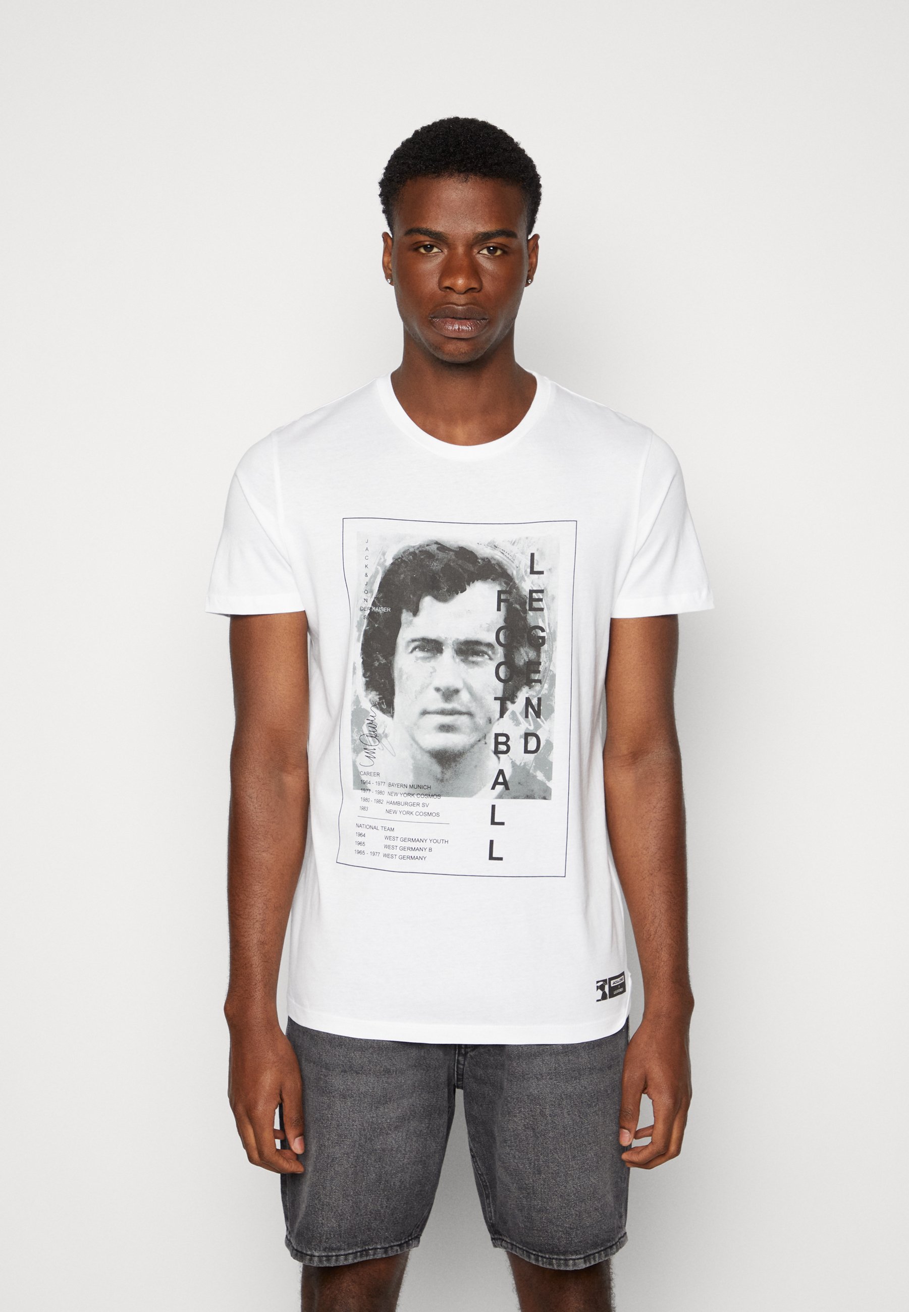 Köp Jack & Jones JORISLINGTON BACK TEE SS CREW NECK - Bright White