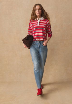 Next REGULAR FIT  - Polo - red blue striped
