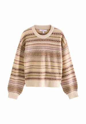 FAIRISLE STRIPE CREW NECK PETITE  - Pulóver - neutral