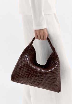MIT ZWEIFARBIGEM DETAIL  - Handbag - mottled dark brown