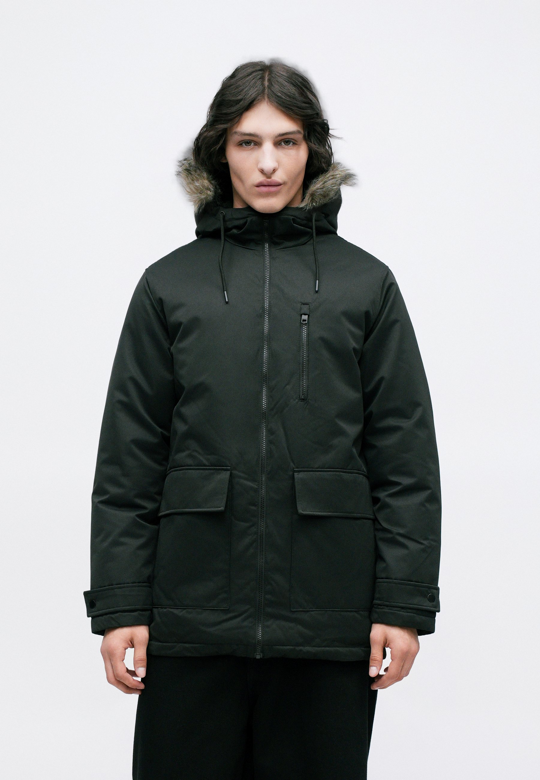 Jack & Jones Faux Fur Jjcamp Parka En Fausse Fourrure BF Noir L Hommes - Chaud Et Stylée