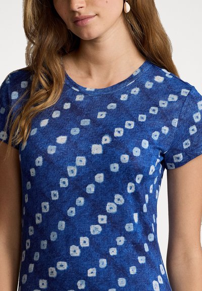 Polo Ralph Lauren BLOCK PRINT COTTON LINEN DRESS - Jerseykjole - blue orbit diamonds