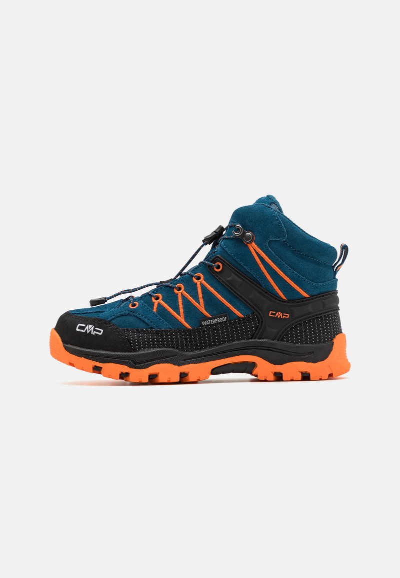 CMP KIDS RIGEL MID TREKKING SHOES WP UNISEX - Túracipők - bluesteel/flame