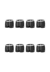 Boxers noirs avec une ceinture blanche arborant le logo "SERGE BLANCO". Le design comprend des coutures blanches contrastantes et une coupe ajustée.