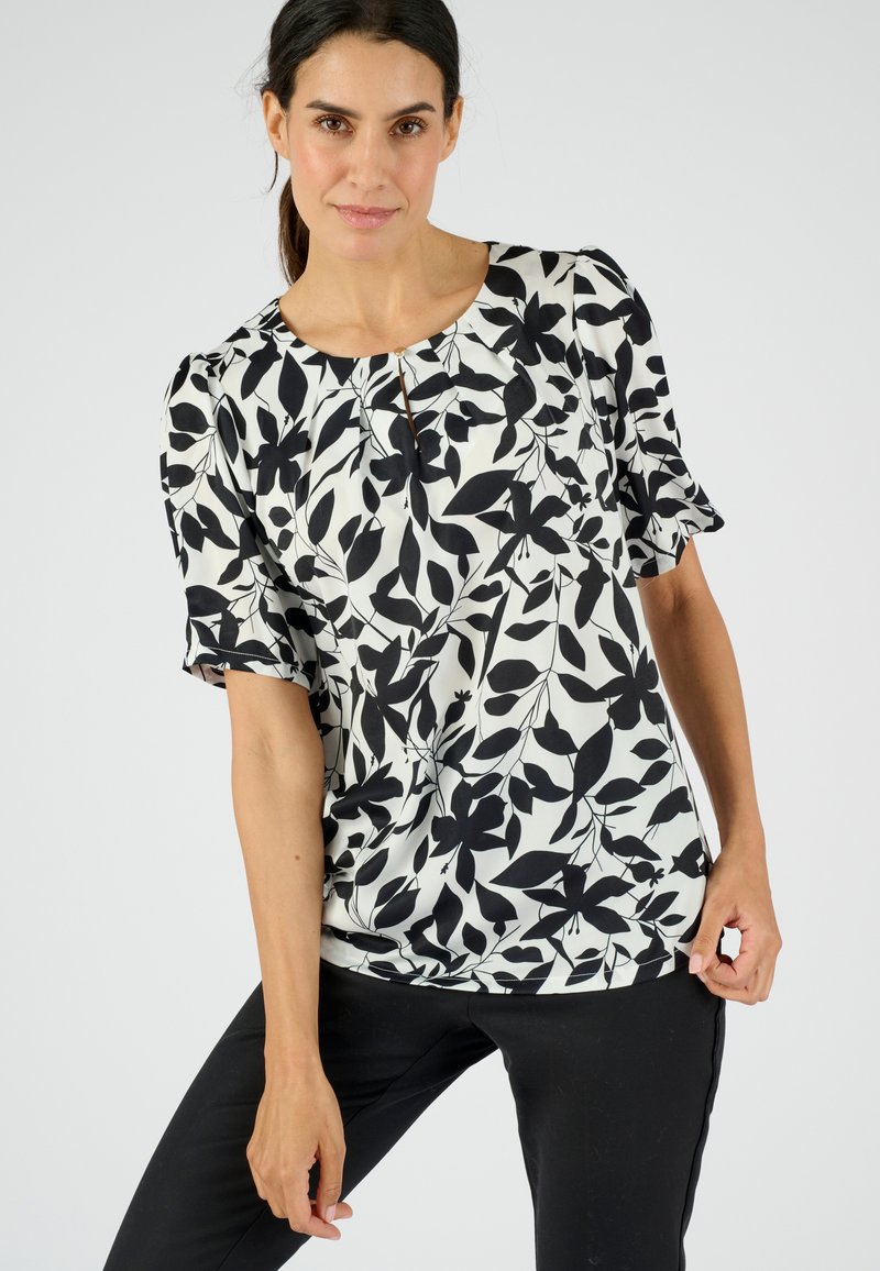 Damart Blusa - blanc cassé feuillage
